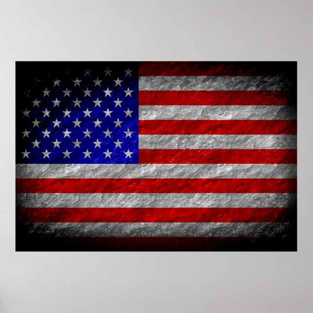 Poster Drapeau américain Grunge 5 (Devant)