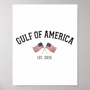 Poster Drapeau Américain Gul-f Retro Of America Est 2025