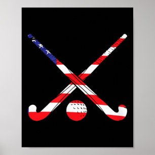 Poster Drapeau Américain Hockey Patriote Sports américain