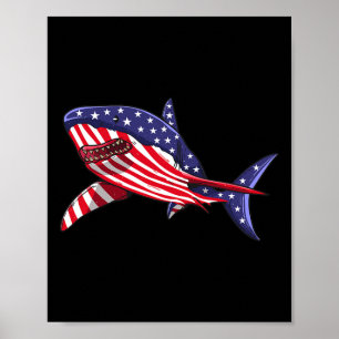 Poster Drapeau américain Jawsome 4 juillet Enfants Garçon