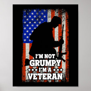 Poster Drapeau américain Je ne suis pas grincheux Je suis