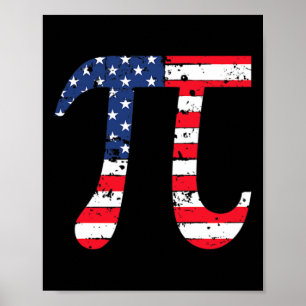 Poster Drapeau américain Jour Pi Math patriotique Nerd 3.