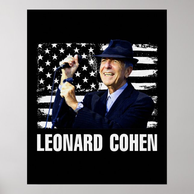Poster Drapeau américain Leonard Cohen (Devant)