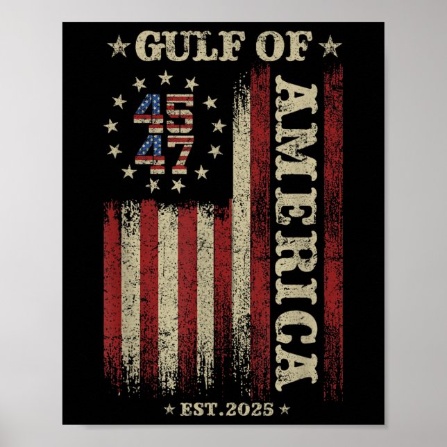 Poster Drapeau Américain M Du Golfe De L'Amérique Est 202 (Devant)