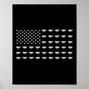 Poster Drapeau Américain Patate Douce Usa Patriotisme Pat