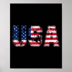 Poster Drapeau américain Patriotique 4 juillet Amérique J