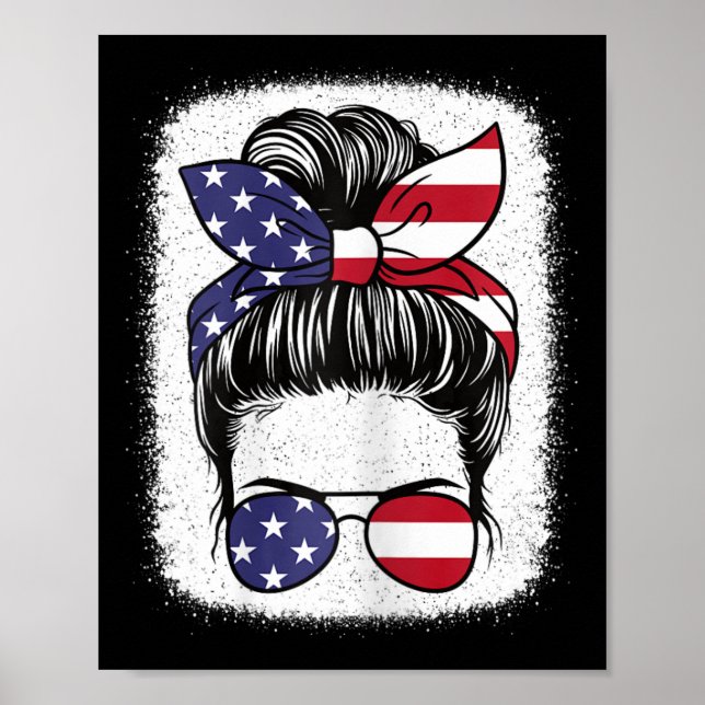 Poster Drapeau américain patriotique 4 juillet Usa Femmes (Devant)