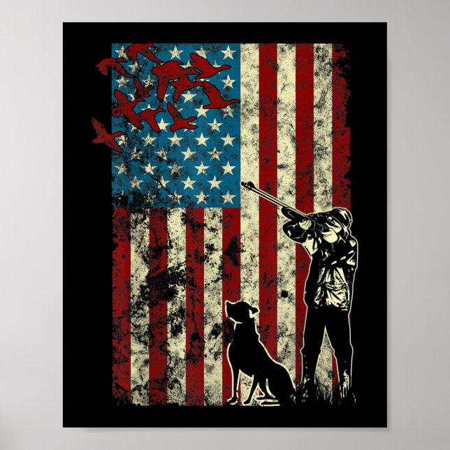 Poster Drapeau américain patriotique en détresse (Devant)