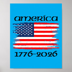 Poster Drapeau américain patriotique hommes femmes enfant