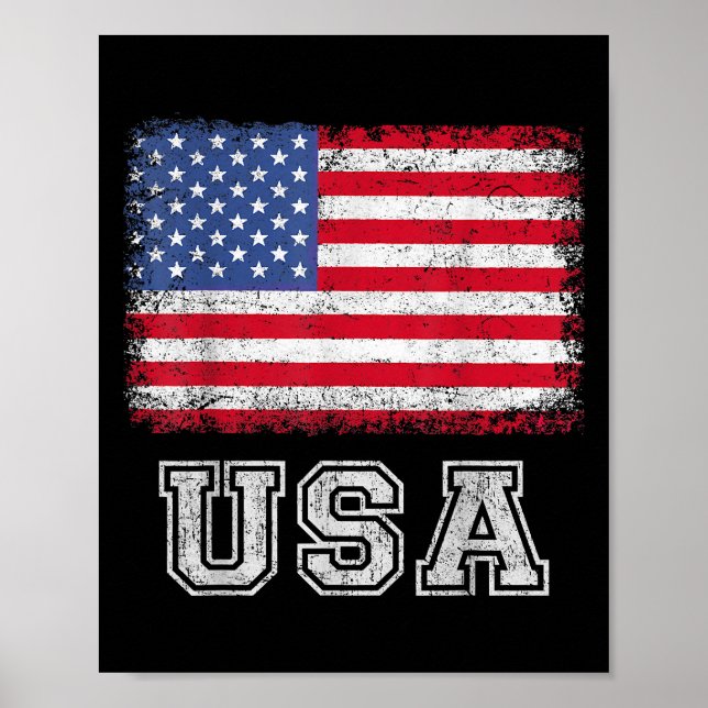 Poster Drapeau Américain Patriotique Pour Hommes Femmes E (Devant)