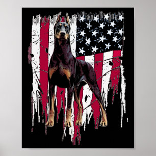 Poster Drapeau Américain Pinscher Usa Awesome