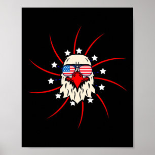 Poster Drapeau Américain Pour La Fête De L'Indépendance A