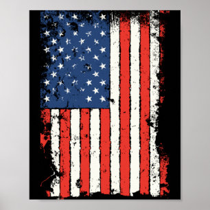 Poster Drapeau américain quatrième juillet fierté patriot