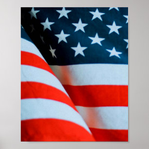 Poster Drapeau américain rouge blanc et bleu