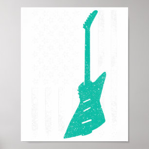 Poster Drapeau américain Vintage Electric Rock Guitare 4è