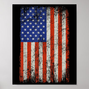 Poster Drapeau américain vintage Memorial Day Anciens com