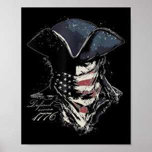 Poster Drapeau américain vintage Retro Patriot Defiant de