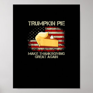 Poster Drapeau américain vintage Trumpkin Pie Faire Thank