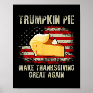 Poster Drapeau américain vintage Trumpkin Pie Faire Thank