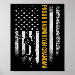 Poster Drapeau américain vintage Usa Grand-mère de badmin