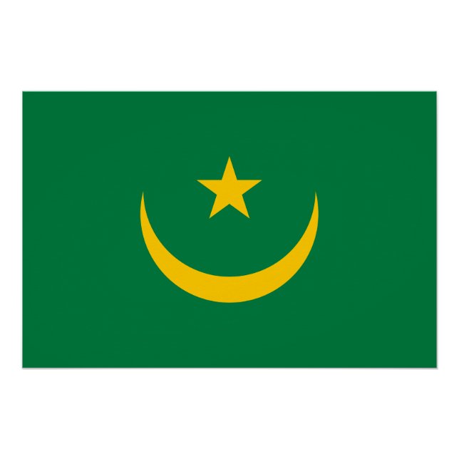 Poster Drapeau ancien de Mauritanie (Devant)