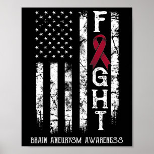 Poster Drapeau Aneurysm Warrior Us