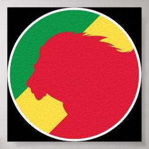 Poster Drapeau animal national congolais du Congo