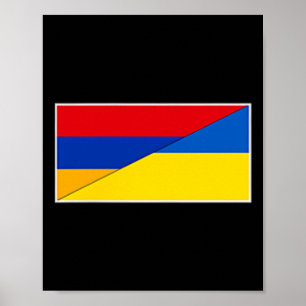 Poster Drapeau Arménie Ukraine Arménien Nationalité Ukrai
