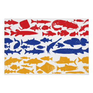 Poster Drapeau arménien fait de poisson - Design de pêche