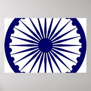 Poster Drapeau Ashoka Chakra, Inde