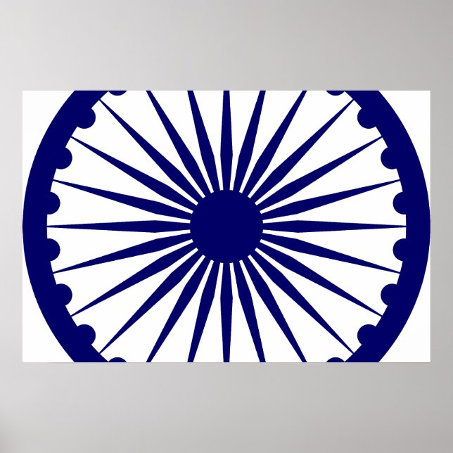 Poster Drapeau Ashoka Chakra, Inde (Devant)