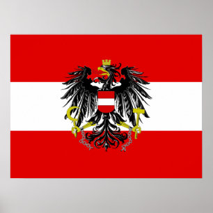 Poster Drapeau autrichien