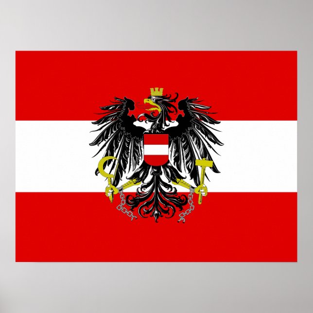Poster Drapeau autrichien (Devant)
