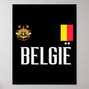 Poster Drapeau Belgique Belgie Footll Fan Hommes Femmes K