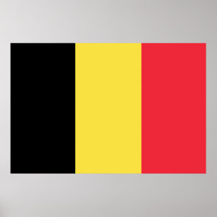 Poster Drapeau Belgique Tricolore