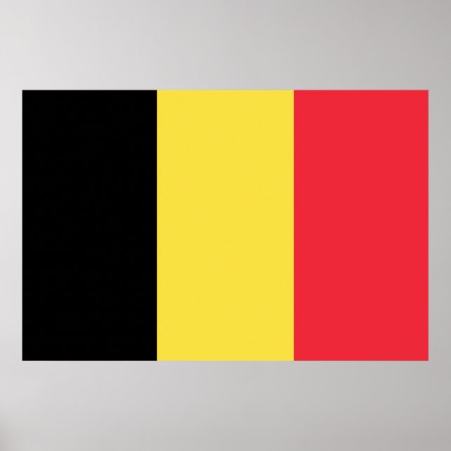 Poster Drapeau Belgique Tricolore (Devant)