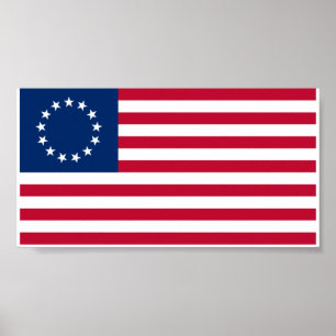 Poster Drapeau Betsy Ross