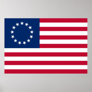 Poster Drapeau Betsy Ross Old Glory américain