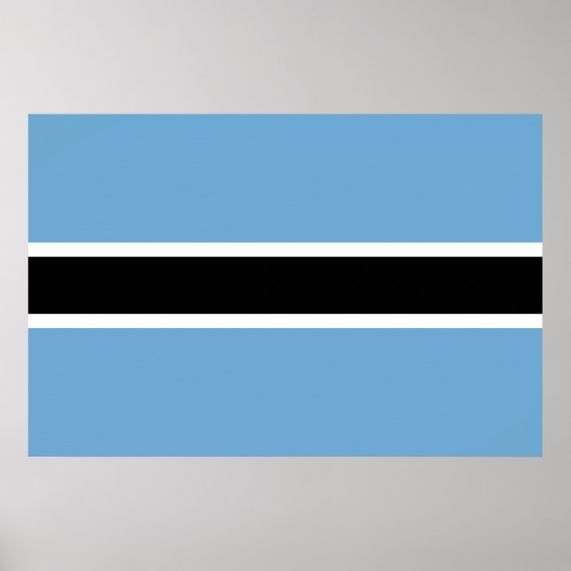 Poster Drapeau botswanais (Botswana) (Devant)