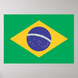 Poster Drapeau Brasil