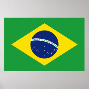 Poster Drapeau Brésil