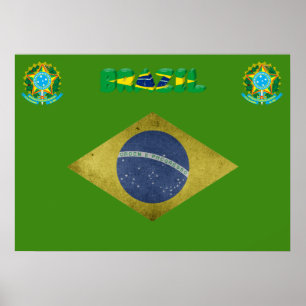 Poster Drapeau brésilien