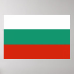 Poster Drapeau Bulgarie tricolore
