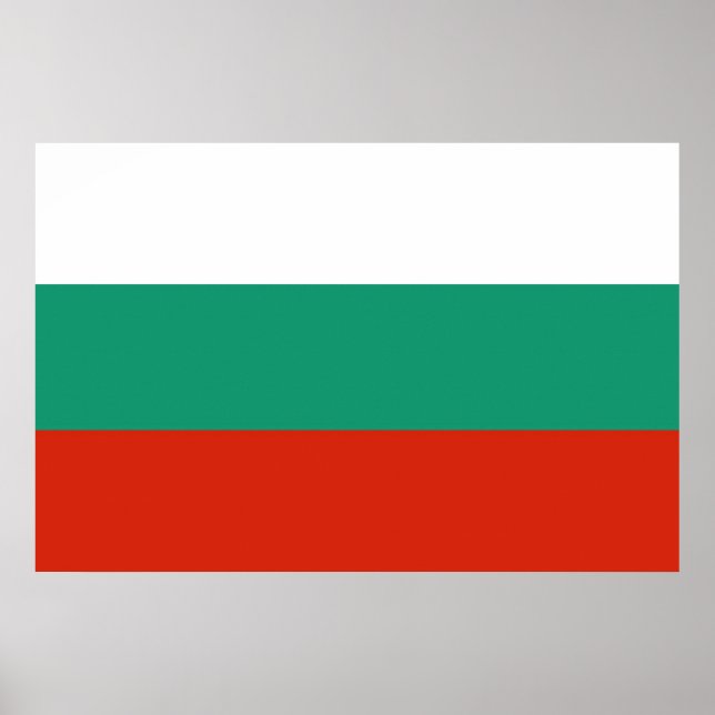 Poster Drapeau Bulgarie tricolore (Devant)