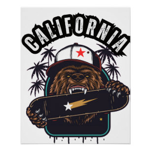 Poster Drapeau Cali Socle Norcal Cencal