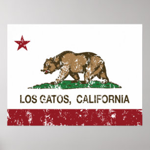 Poster Drapeau californien Los Gatos