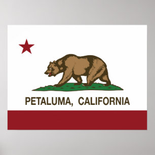Poster Drapeau californien Petaluma