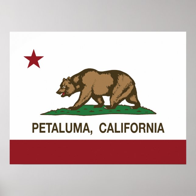 Poster Drapeau californien Petaluma (Devant)