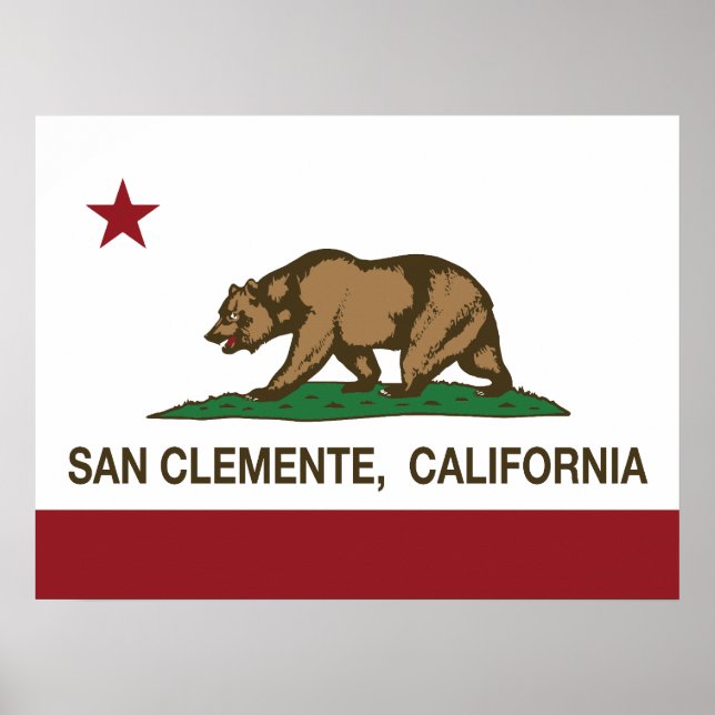 Poster Drapeau californien San Clemente (Devant)