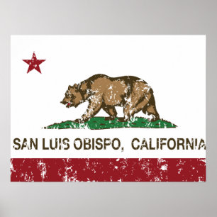Poster Drapeau californien San Luis Obispo